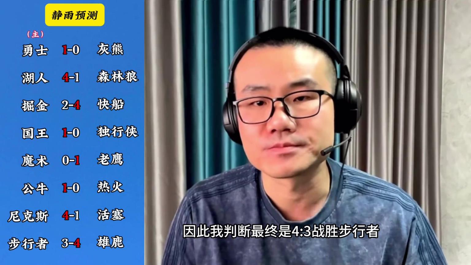 你同意嗎？靜雨對(duì)東西部季后賽球隊(duì)的預(yù)測(cè)：勇贏(yíng)熊 湖船尼鹿晉級(jí)